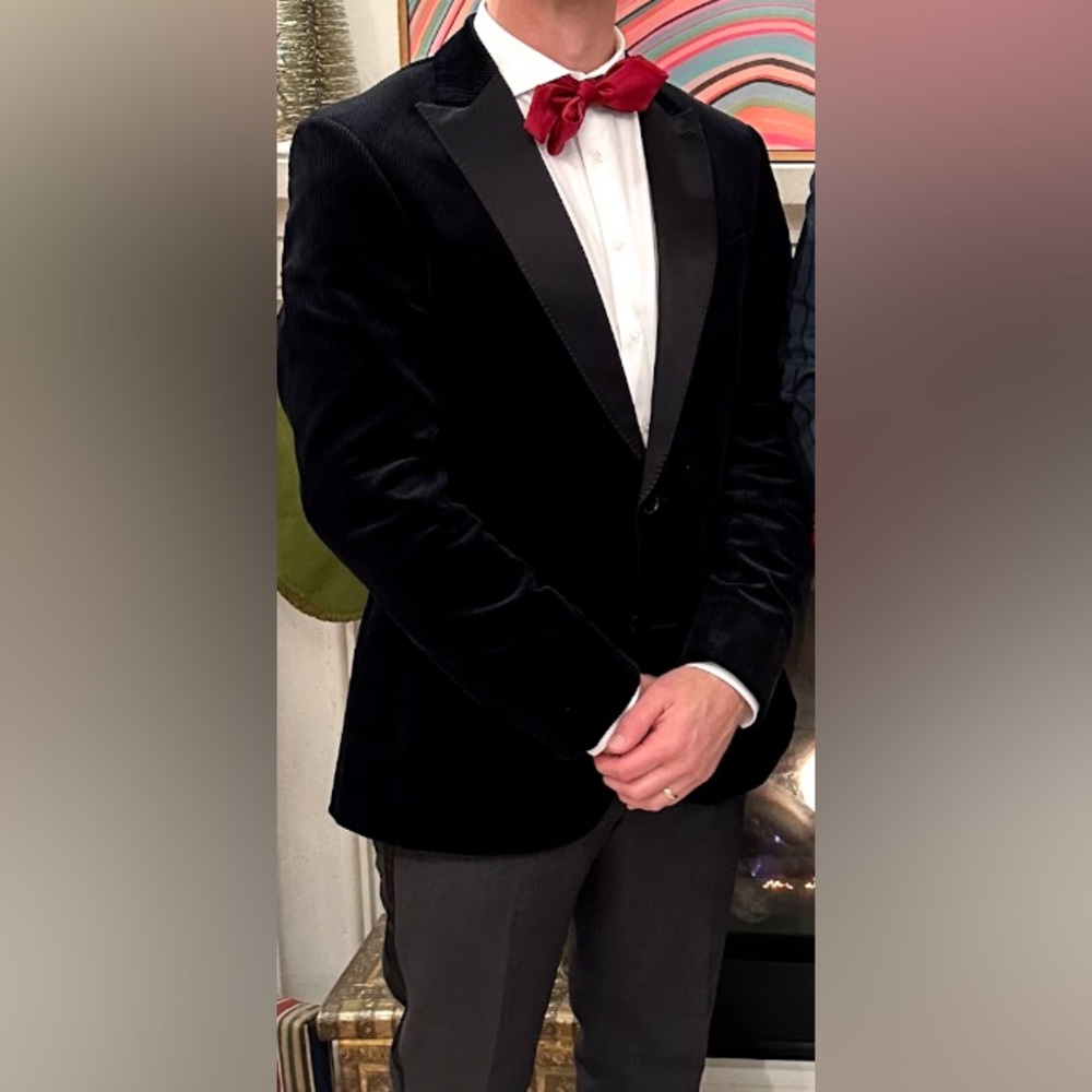 The Black Tux black corduroy tuxedo jacket